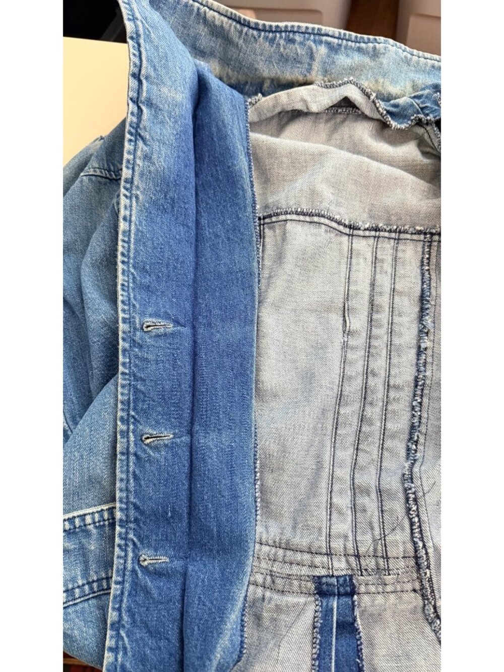 Landlubber Vintage Denim Jacket With Button Front & Pockets USA Made Womens XS - Picture 7 of 16